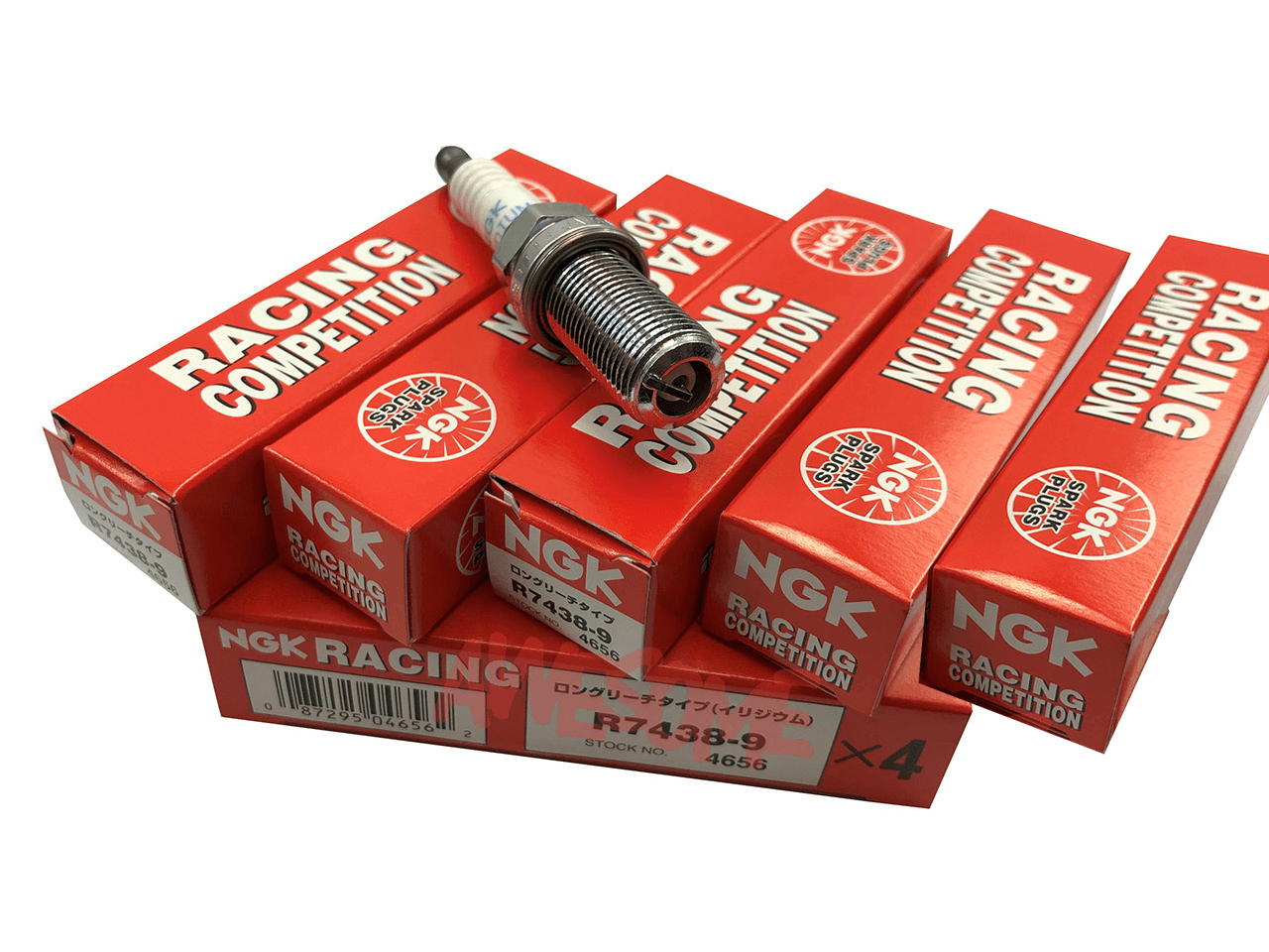 NGK Competition R7438-9 (x5) Angled Ground Strap Spark Plug Set